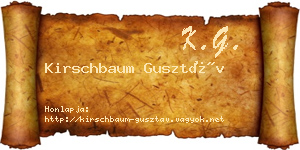 Kirschbaum Gusztáv névjegykártya